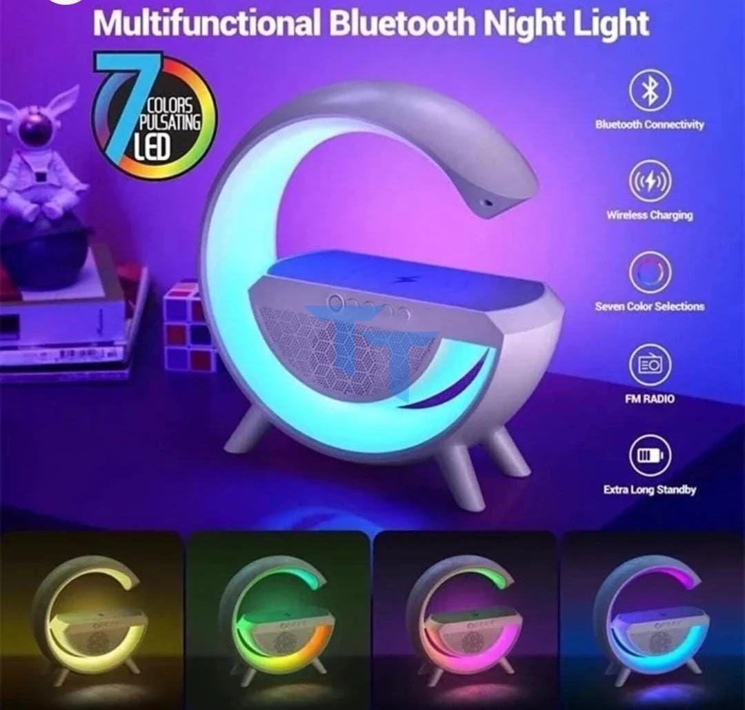 Bluetooth Hoparlör, Kablosuz Şarj Özellikli, Gece ve Masa Lambası,speaker Wireless Şarjlı G Hoparlör